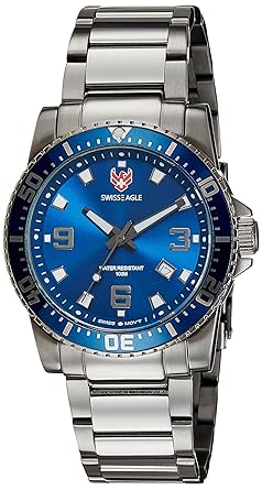 Swiss Eagle Analog Blue Dial Mens Watch - SE-9082B-IPG-02