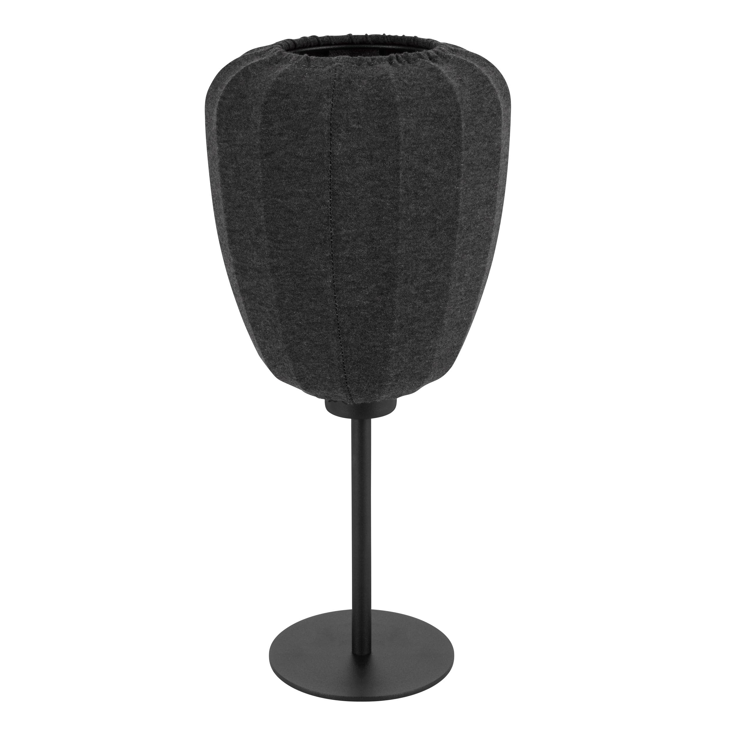 Eglo LED Bedside lamp Barlaston, Light Fixture in Japanese Design, Living Room and Bedroom Lighting, Grey Fabric and Black Metal, E27 Fitting