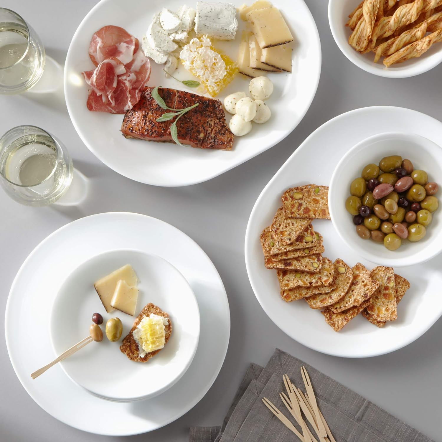  | Corelle Winter Frost White Dinnerware Set (38-Piece, Service for 12): Dinnerware Sets