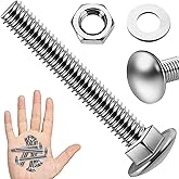 EASTPUK (18 Sets) 1/4-20 x 2 Carriage Bolts with Nuts and Washers, 304 Stainless Steel Round Head Square Neck 1/4 Carriage Bo