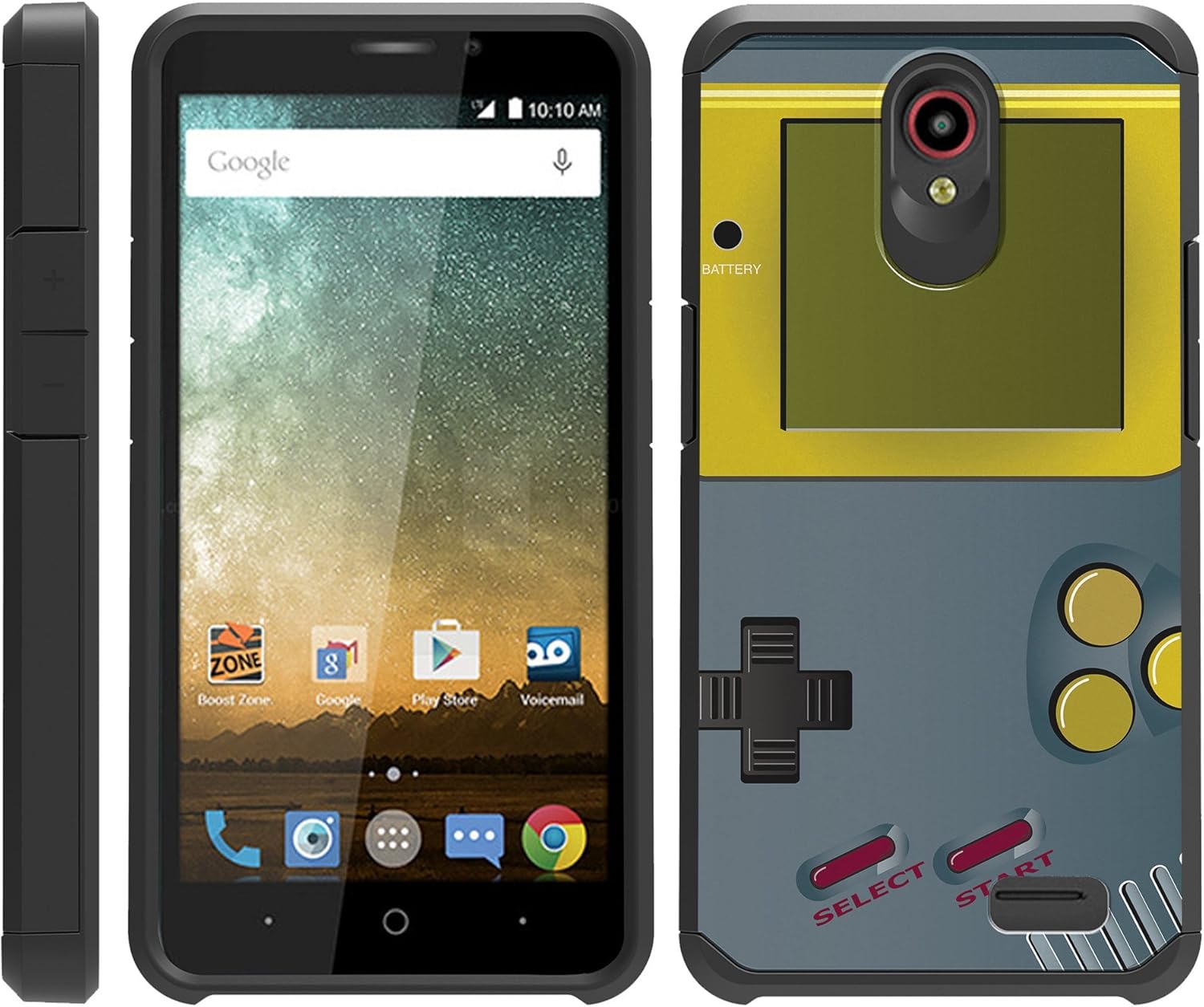 TurtleArmor | Compatible with ZTE Prestige 2 Case | ZTE Maven 3 Case | ZTE Overture 3 Case | Slim Hybrid Hard Shell TPU Dual Layer Case - Gray Gameboy