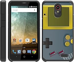 TurtleArmor | Compatible with ZTE Prestige 2 Case | ZTE Maven 3 Case | ZTE Overture 3 Case | Slim Hybrid Hard Shell TPU Dual Layer Case - Gray Gameboy