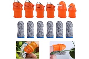 E-TING 12 Pcs Gardening Silicone Thumb Knife Harvesting Tool Finger Plant Fruit Picking Knives Separator Garden Tool