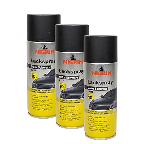 Nigrin 3X 74112 Lackspray Color Schwarz matt 400 ml