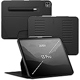 Zugu Case for iPad Pro 13 (M4/M5) 2024/2025, Slim Protective Cover with Apple Pencil Holder, Auto Wake/Sleep, Multiple Viewing Angles, iPad Pro 13 Inch Cover, Phone Protectors, Black
