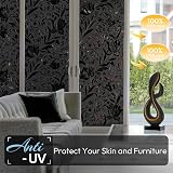 rabbitgoo 3D Blackout Window Film 44.5x200 cm Privacy UV Blocking view 3
