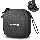 Neewer PB12 11 x 11 cm Filter Storage Bag with Expandable Dividers, Wrist Strap and Carabiner for 4 Circular Filters 86 mm