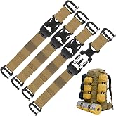 NatCasa MOLLE Tactical Backpack Straps Rush Tier System Molle Attachment | Compression Tie Down Strap for Secure Gear Tripod Sleeping Bag, Adjustable 7-23 Inch Tie Down Straps- Heavy Duty 1000D Nylon