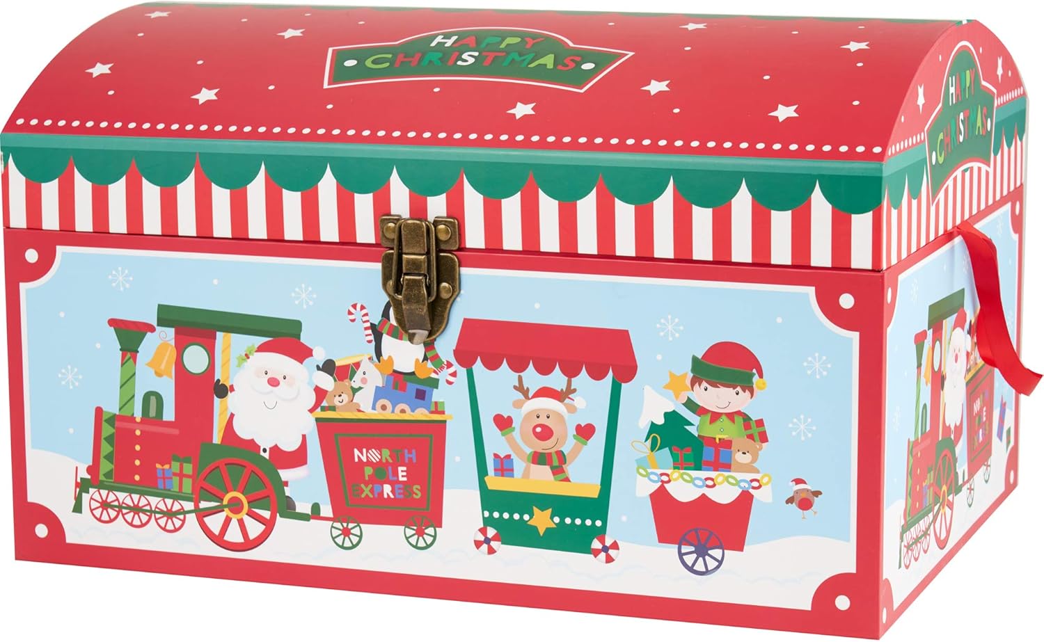 Xmas Eve Present Chest Box Trunk Storage Santa Train Amazon.co.uk