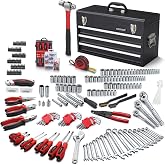 ARUCMIN 438-Piece Mechanics Tool Set with 3-Drawer Heavy Duty Metal Box Repair Tool Kit