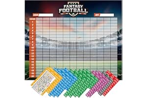 KIKIGO 2024-2025 Fantasy Football Draft Board Kits with 12 Team 20 Round 500+Player Labels and Blank Labels Including 2024 Top Rookie and Schedule