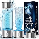 3-in-1 Hydrogen Water Bottle, Hydrogen Water Generator for Home &amp; Travel | 4000PPB SPE PEM Tech, 3-Min Fast Hydrogen Making, Auto Clean, 16oz Portable Cup for Drinking &amp; Inhalation