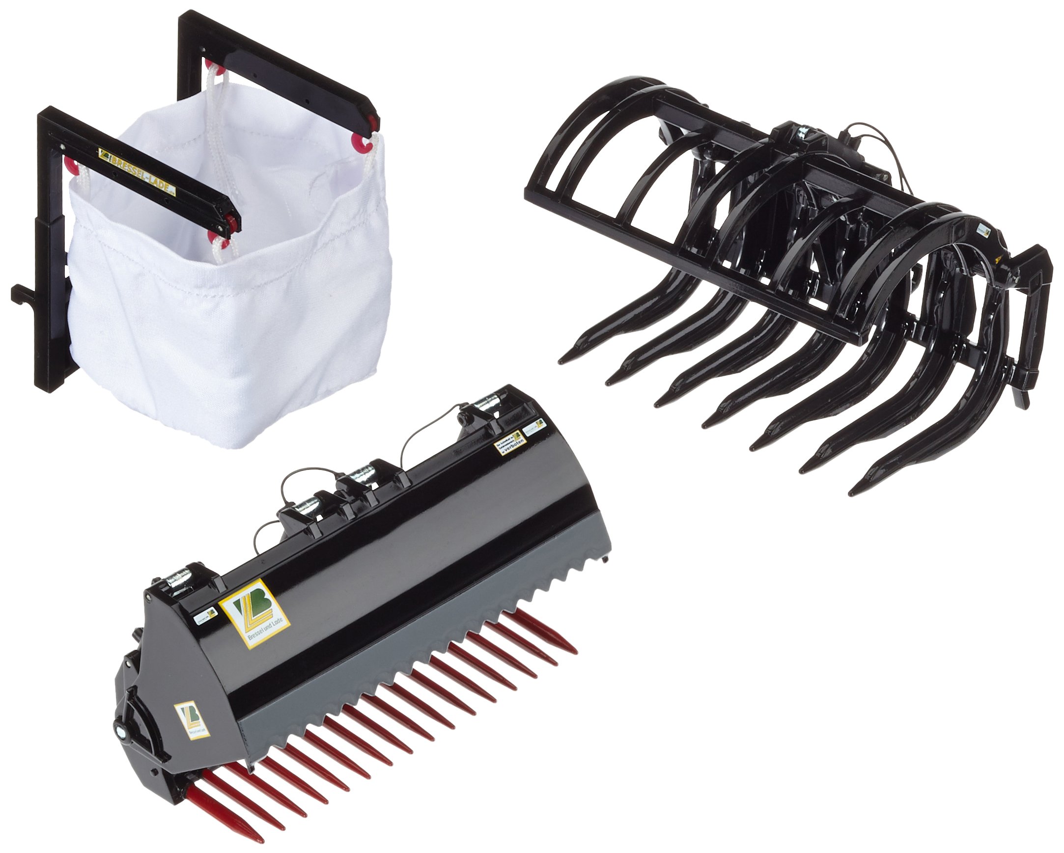 Wiking 7386 Front Loader Tools Set B, Black