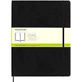 Moleskine Classic Notebook, Soft Cover, XXL (8.5" x 11") Plain/Blank, Black, 192 Pages