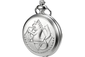 KAEVUD Fullmetal Alchemist Pocket Watch FMA Cosplay Vintage Accessories Anime Edward Elric Clock for Men
