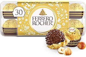 Ferrero Rocher, Premium Gourmet Milk Chocolate Hazelnut, Individually Wrapped, Chocolate Gift Box, 30 Count, 13.2 oz