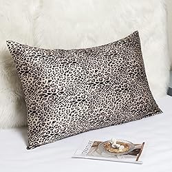 MANSPHIL Leopard Brown Print 100% Silk Pillowcase