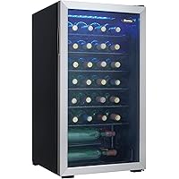 Danby DWC036A1BSSDB-6 3.3 Cu. Ft. Free Standing Wine Cooler, Holds 36 Bottles, Single Zone Fridge with Glass Door…