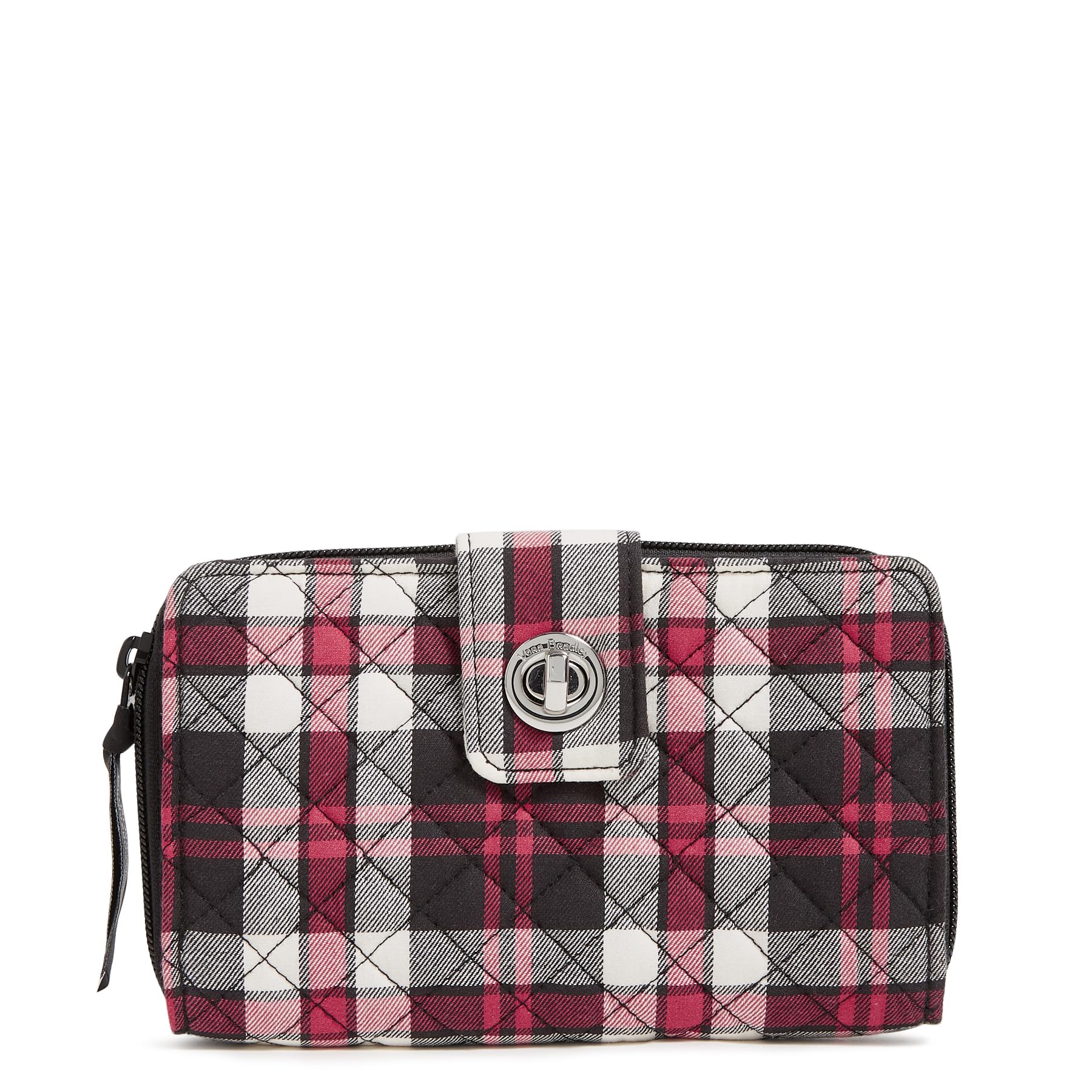 Vera Bradley Women’s Cotton Turnlock Wallet With Rfid Protection, Fireplace Plaid, One Size
