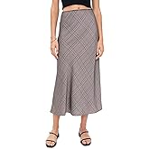 Vince Women's Pressed Plaid Shaped Hem Skirt