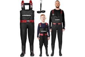 DaddyGoFish Chest Waders for Kids and Adults, Fishing and Hunting Waders with a Pocket and a Wader Hanger