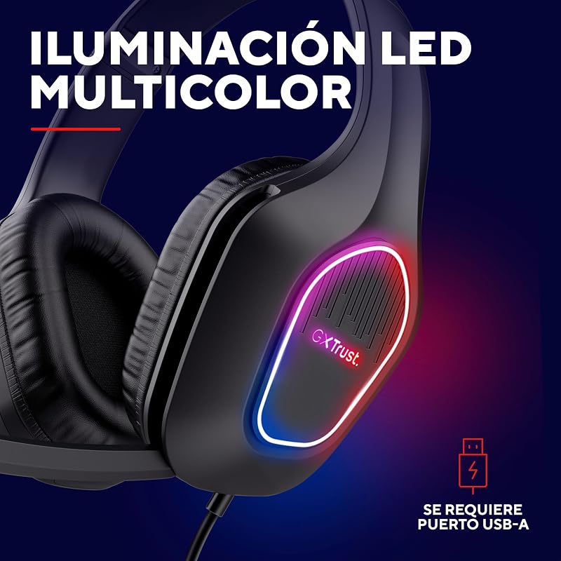 419 Rayne Cascos Gaming Over-Ear Ligeros para PC/Consola, Negro