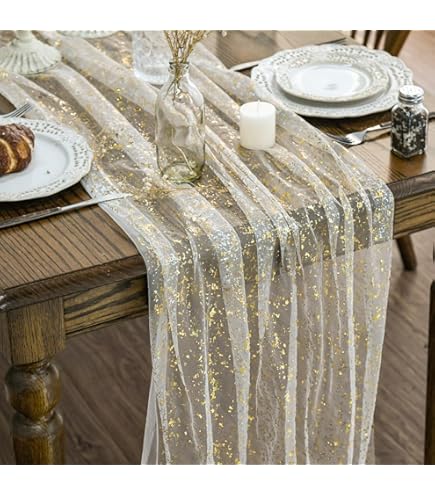 MLMW Lot De 6 Chemins De Table En étamine De Style Bohème - 406,4 Cm