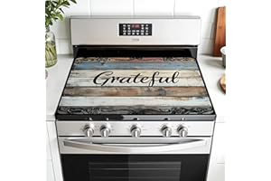 AOHMPT Multi-Design Stove Top Cover for Glass/Electric Stoves - 3-in-1 Heat-Resistant Protector Mat, Non-Slip Drying Rack 28"x20"