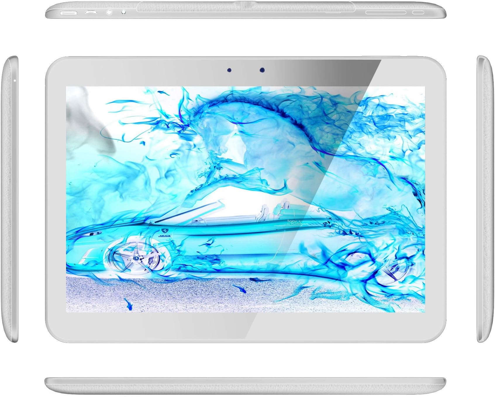 Digital Reins Journey 10.1 HD Android 4.4 Quad Core Tablet PC High Definition Screen Wifi + 3G + Bluetooth Unlocked Phone/Tablet 1GB 16GB Dual Camera and Dual SIM Cards (White)