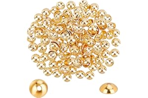 UNICRAFTALE 150pcs Golden Apetalous Flower Bead Caps 4mm Stainless Steel Spacer Caps Bead Cap Spacers Metal End Charm Caps for Bracelet Necklace Jewelry Making 0.8mm Hole