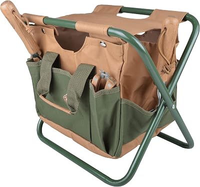 Esschert Design GT01 Garden Stool Metal/Textile 41x31x30cm Green