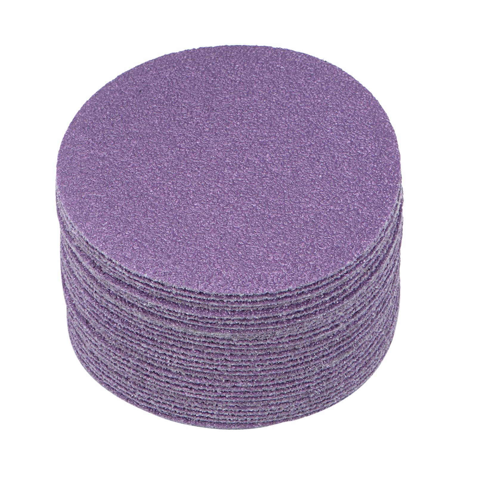 Kozelo 30pcs Premium Sanding Discs Hook and Loop Backing - [3 Inch x 60 Grits] Purple Sandpapers Finishing Discs for Auto Car Wood Metal Polishing