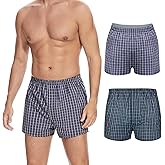 ShieldEase Washable Incontinence Underwear for Men - Reusable Boxer Briefs with Front Fly, Front & Rear Leak Proof, 120ml Absorbency (2 Pack, Plaid Blue White+Blue Green, 2XL)