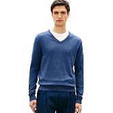 Tommy Hilfiger Men's Cotton Solid V Neck Sweater Lightweight Pullover