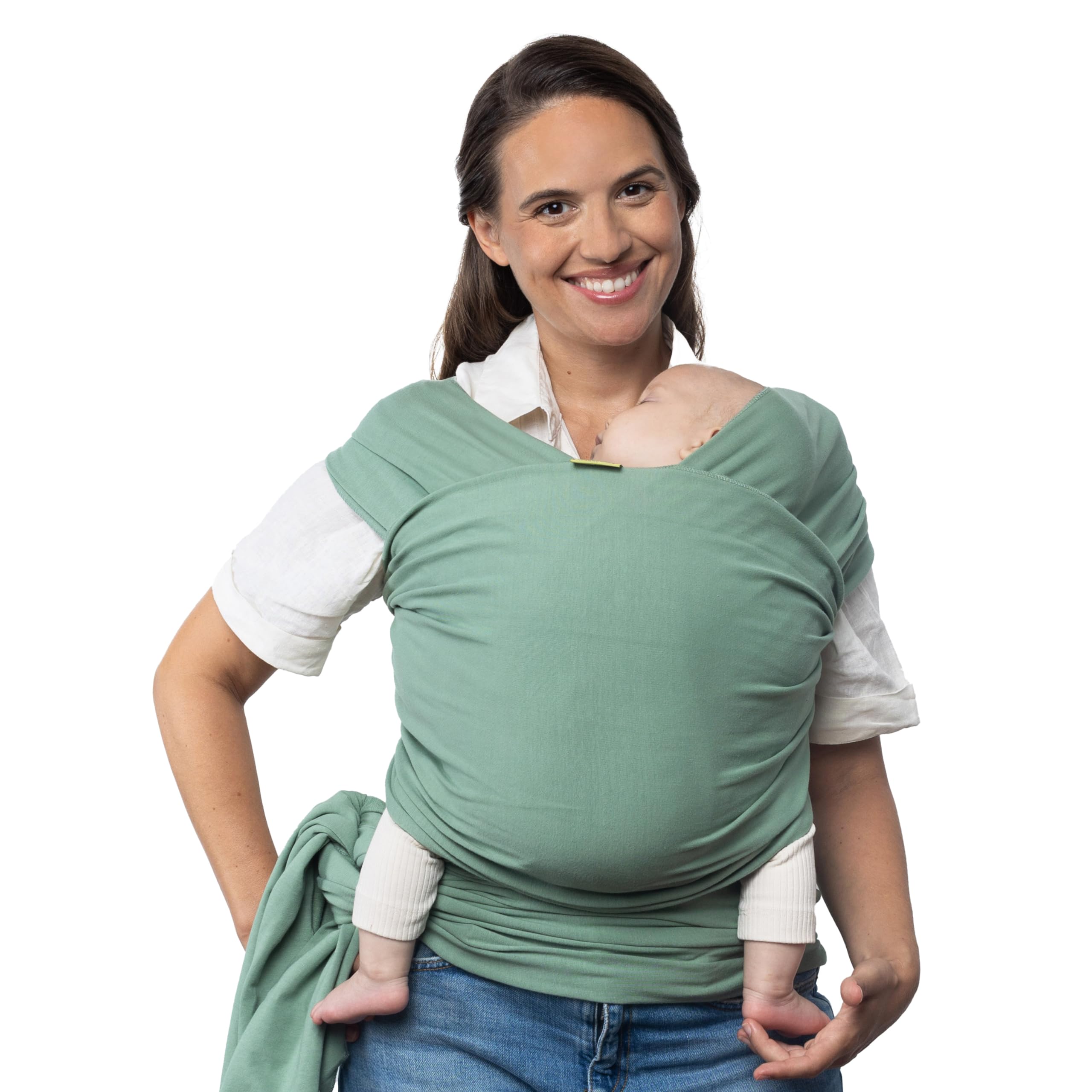 Boba Baby Wrap Carrier – Original Baby Sling Carrier for Newborns (7–35 lbs), Soft, Secure, Hands-Free & Ergonomic, Ideal for Comfortable Bonding, New Parents (Sage Green)