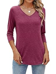Sherosa 3/4 Sleeve Tunic Tops for Women Loose Fit