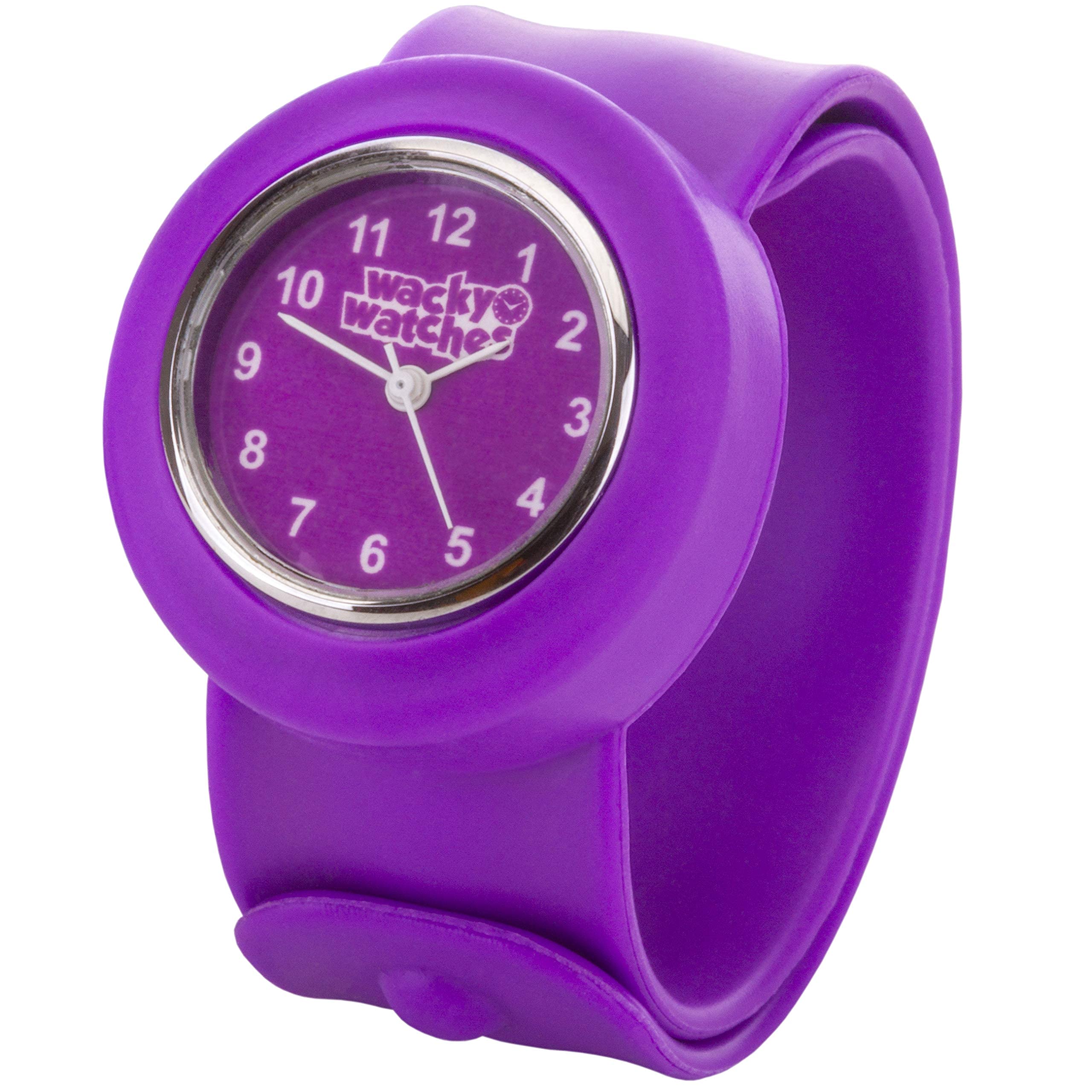 Popwatch Purple Colour Wacky Watch ® Slapstrap Fast Fit Kids Childrens Silicone Band Unisex Instant Fit Any Size