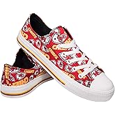 FOCO Kansas City Chiefs NFL Womens Low Top Repeat Print Canvas Shoes - 10
