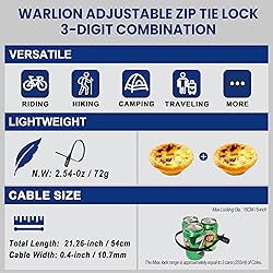 WARLION Zip Tie Lock - 3-Digit Adjustable Cable