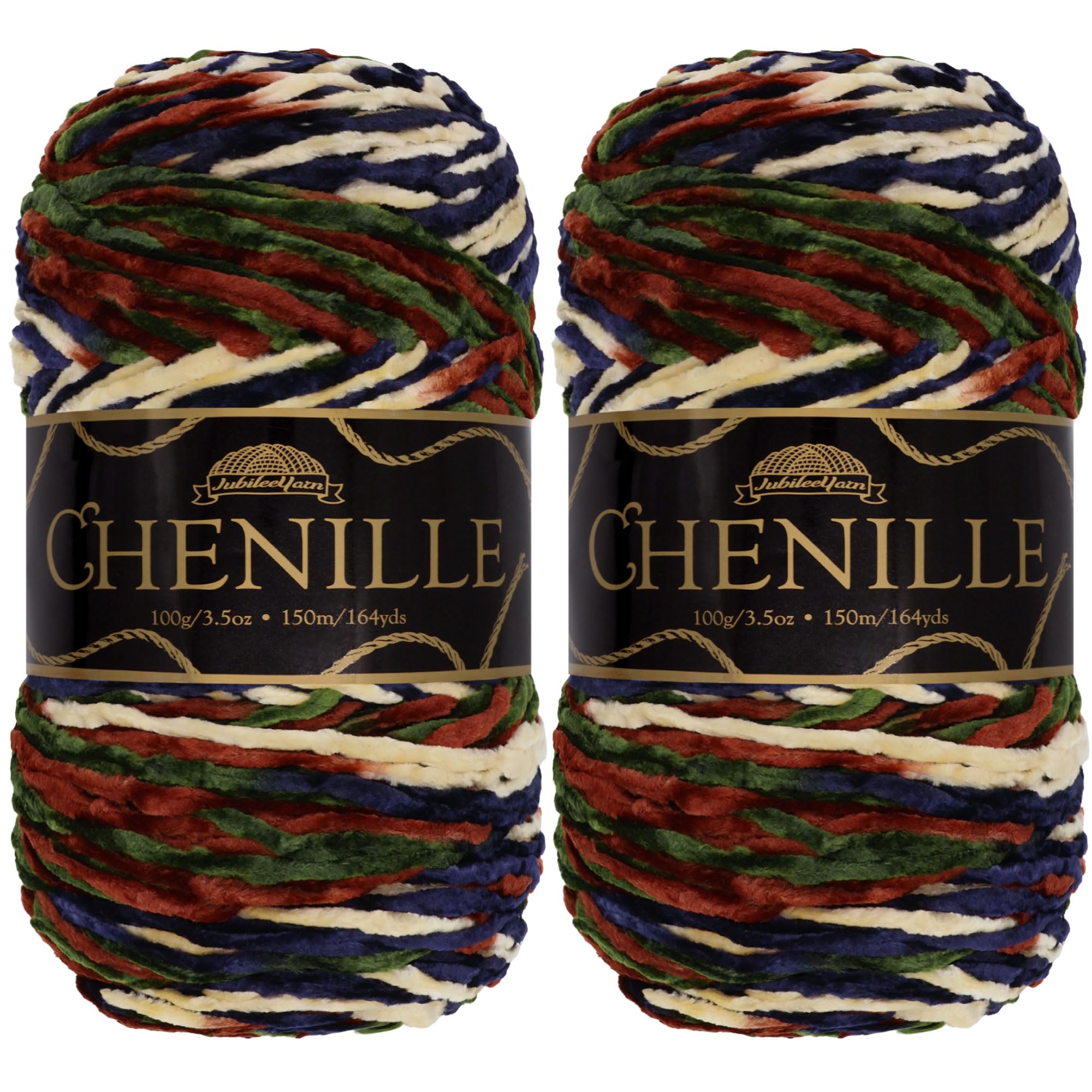 JubileeYarn Chenille Yarn - Worsted Weight - 100g/Skein - Shangri-La - 2 Skeins — image 1