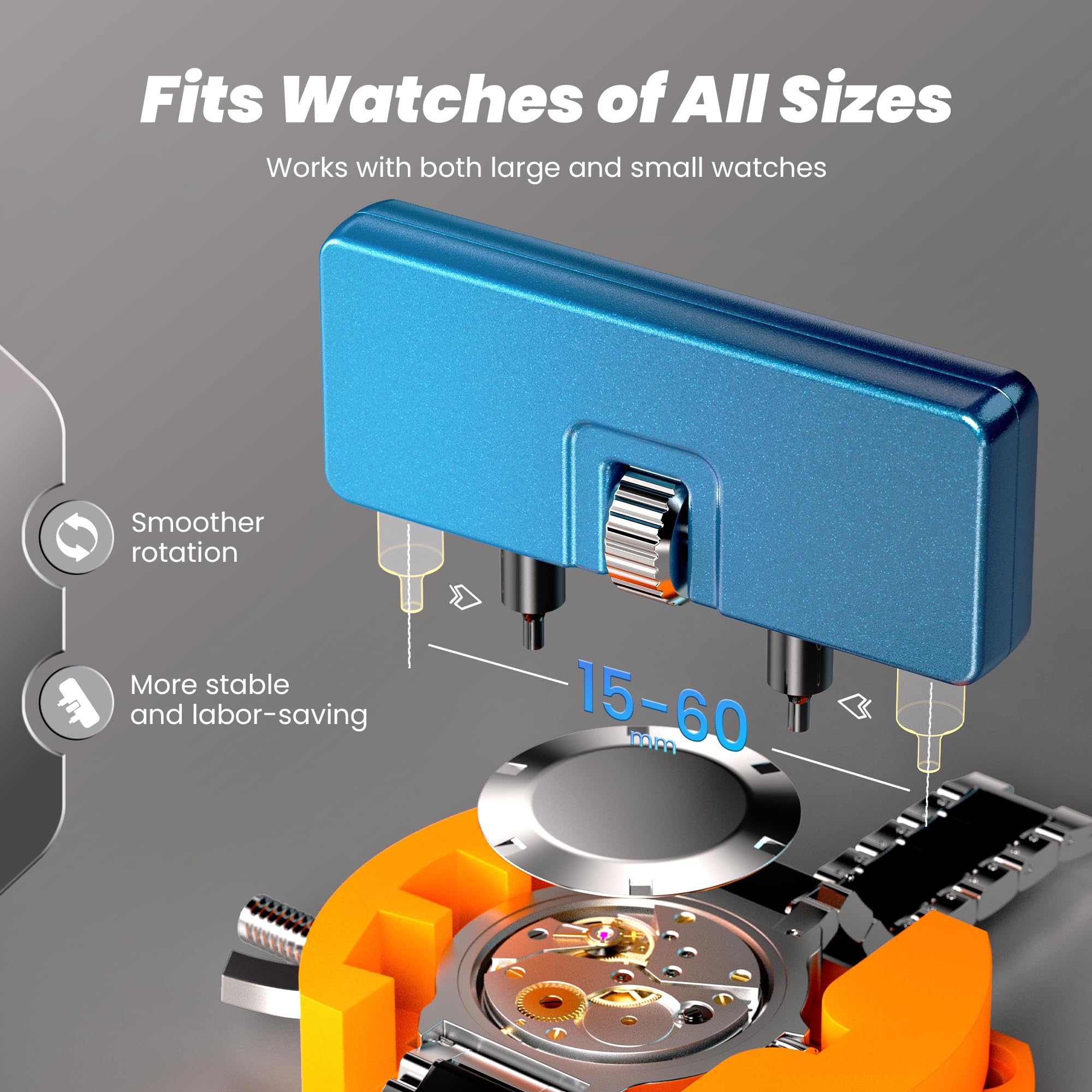 JOREST Watch Battery Replacement Kit, Watch Repair Screwdriver, Watch Band Replacement tool, Watch Wrench Back Remover, Watch Case Opener, Watch Back Remover Holder, Spring bar, Tweezers