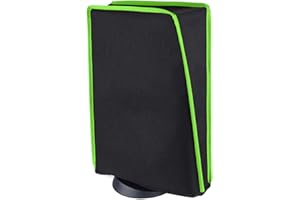 PlayVital Black Nylon Dust Cover for ps5, Soft Neat Lining Dust Guard for ps5 Console, Anti Scratch Waterproof Cover Sleeve f