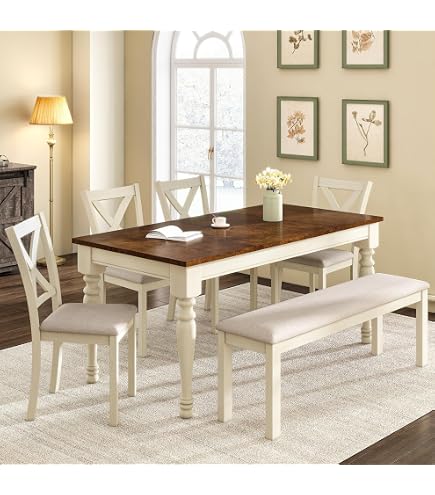 Amazon.com - BOWERY HILL Dining Table Set for 6, 60 in Rectangular Amazon.com - BOWERY HILL Dining Table Set for 6, 60 in Rectangular