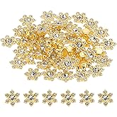 PATIKIL 100 Pcs Flower Crystal Rhinestone Embellishments, 13mm Flatback Glass Rhinestones with Craft Gems Crystal Decoration Button for Clothes DIY Crafting Jewelry Making, Transparent