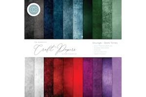 Craft Consortium Double-Sided Paper Pad 12"X12" 30/Pkg-Grunge-Dark Tones, 20 Designs, Multi