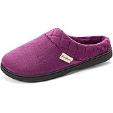 Dearfoams Women's Lightweight Memory Foam Indoor House Slipper Darcy Velour Clog with Wide Widths