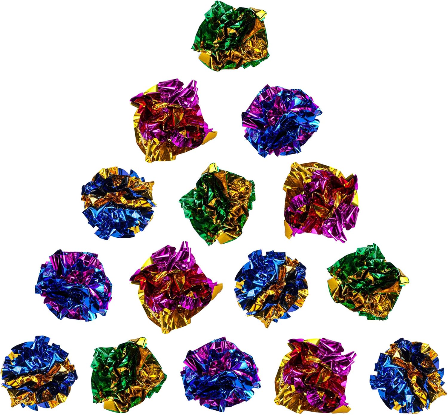 Chiwava 45PCS 1.6'' Mylar Balls Cat Toy Shiny Crinkle Ball Kitten Crackle Lightweight Play Assorted Color : Kitchen & Dining