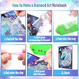 Pearoft Unicorn Diamond Painting Notebook Set 2pcs Kids Stationery Gift view 6