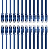 GearIT 24-Pack, Cat 6 Ethernet Cable Cat6 Snagless Patch 1 Foot - Snagless RJ45 Computer LAN Network Cord, Blue - Compatible 