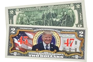 RAXHAEK President Trump 45th & 47th President 2 Dollar Bill - Uncirculated Commemorative Coin Trump Merchandise